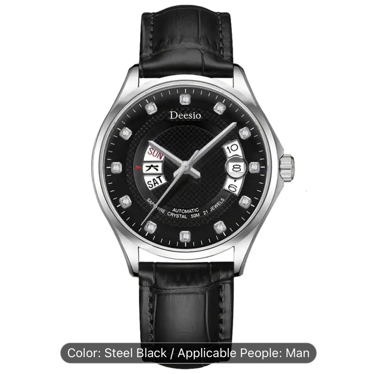 Elegant Men'S Stainless Steel Automatic Watch