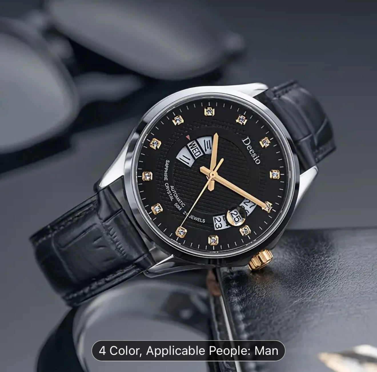 Elegant Men'S Stainless Steel Automatic Watch