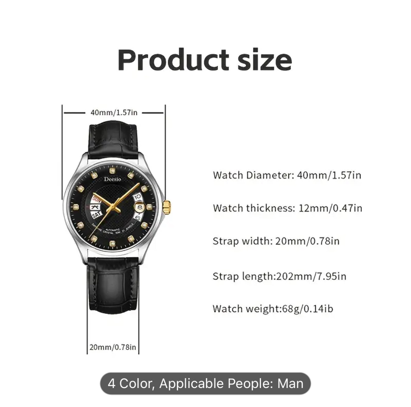 Elegant Men'S Stainless Steel Automatic Watch