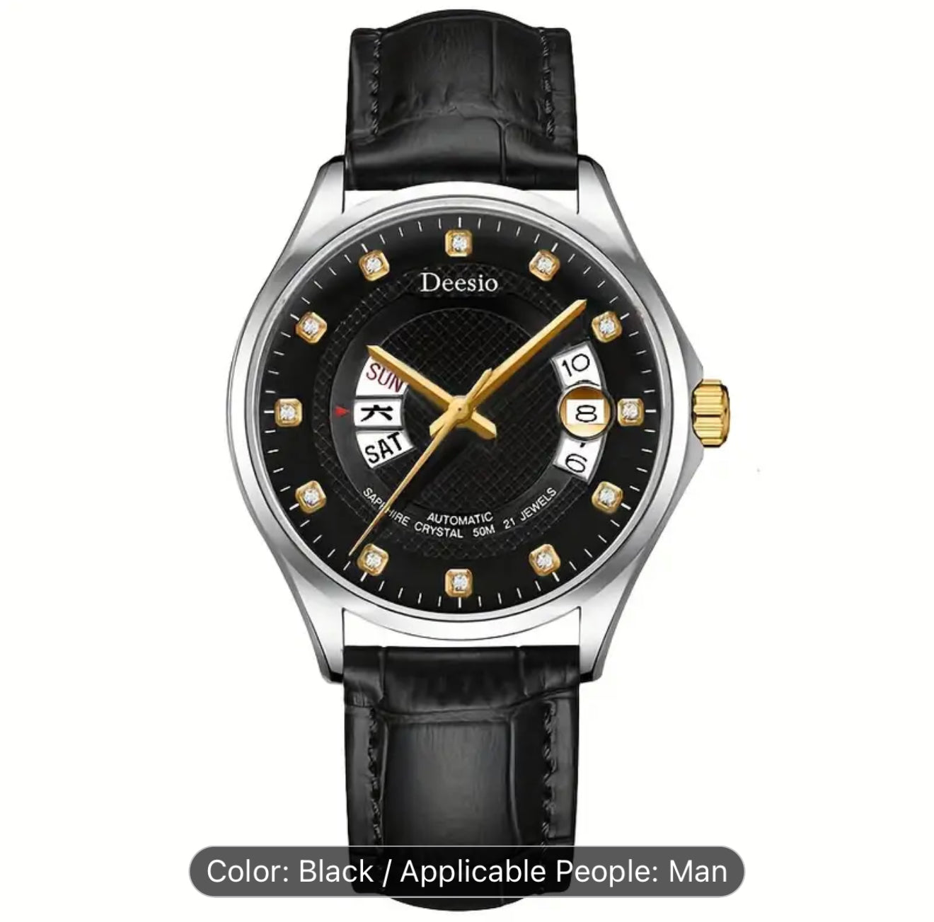 Elegant Men'S Stainless Steel Automatic Watch