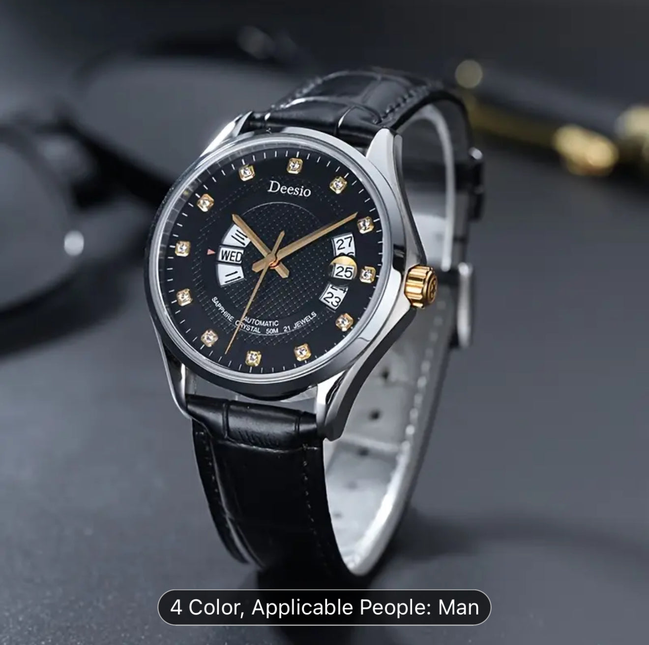 Elegant Men'S Stainless Steel Automatic Watch