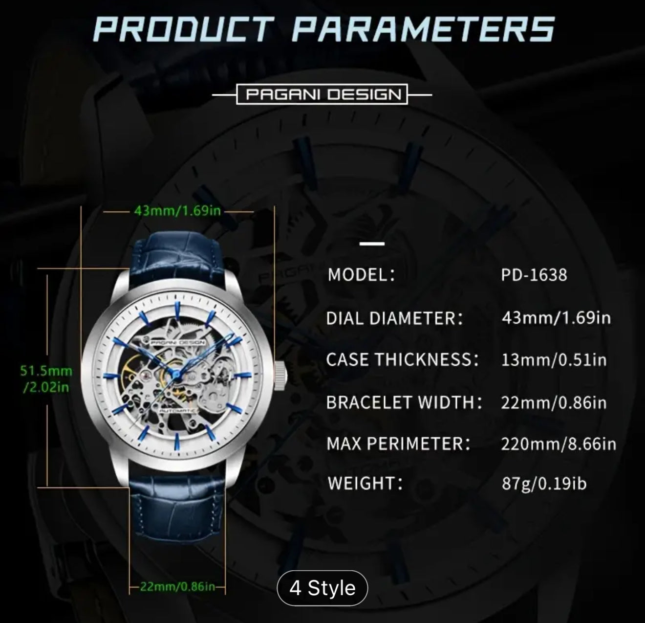 Men Automatic Mechanical Watch- PAGANI WATCH